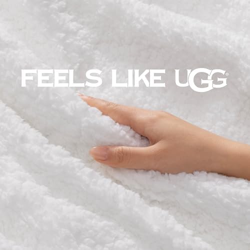UGG Nita King Blanket, Reversible Plush Fleece, 110" x 90", White