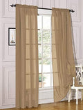 Decotex 2 Piece Sheer Voile Light Filtering Rod Pocket Window Curtain