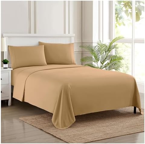 Full Size Sheet Sets - Breathable Luxury Sheets with Full Elastic &