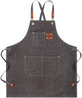 KALLORY Waterproof Canvas Apron Men and Women with Pockets Adjustable