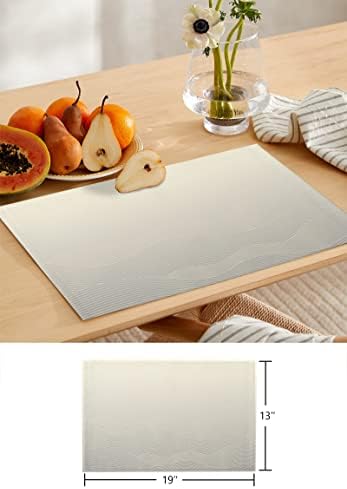 Geometric Stripes Table Mats Set of 6 With Table Runner 90 Inches