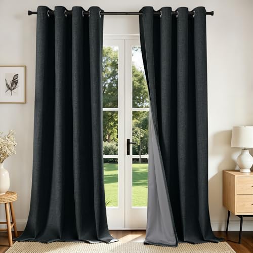 Joydeco Blackout Curtains 96 Inches Long 2 Panels Burg, Room Darkening