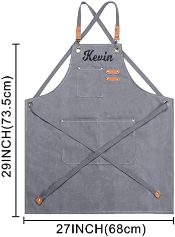 MT WORLD Apron For Men Woodworking Cooking Canvas Chef Apron With