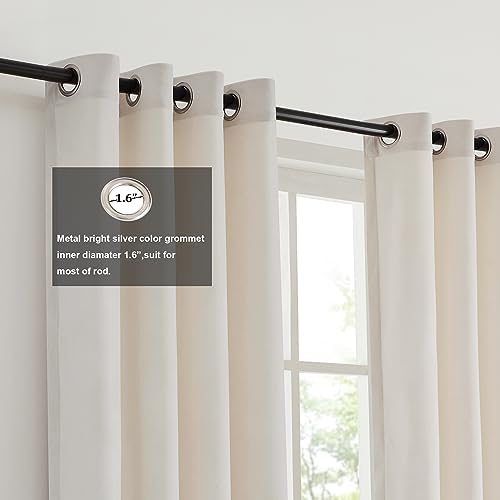 BULBUL Cream Ivory Gray 120 inches Velvet Curtains for Living Room 2