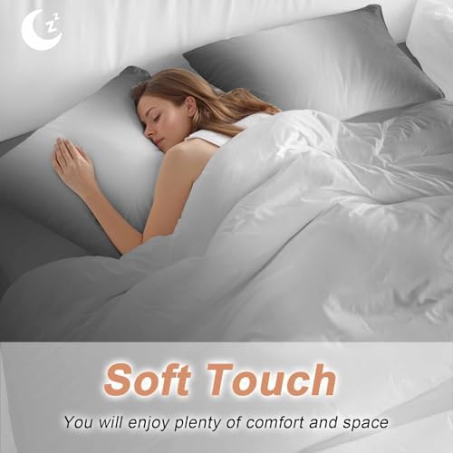 Grey Ombre Duvet Cover Set Queen Size, Gray White Gradient Modern