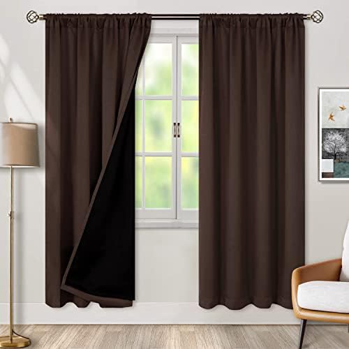 BGment Brown Blackout Curtains for Bedroom 72 Inch Length 2 Panels