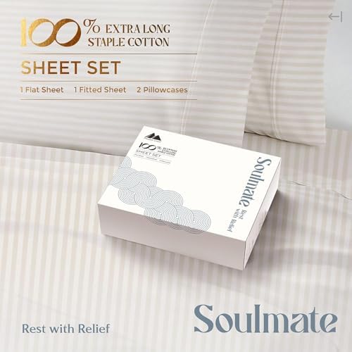 Mayfair Linen Twin Sheet Sets Cotton - Luxury 500 Series Soulmate