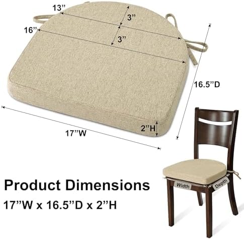 Shinnwa Dining Chair Cushions, Non-Slip Kitchen Chair Cushions with