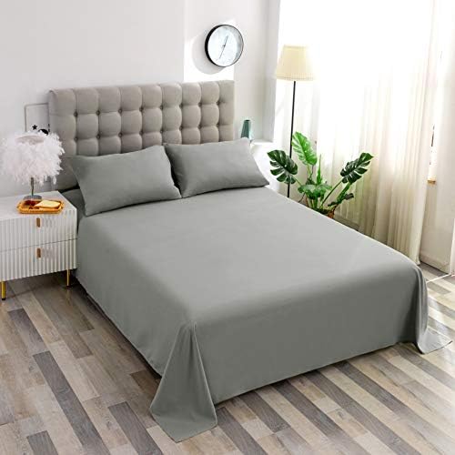 Sfoothome Gray Bedding Top Sheet - Flat Sheet for King Mattress