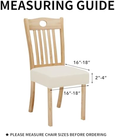 Easy-Going Waterproof Seat Covers for Dining Chairs Set of 4, Ivory