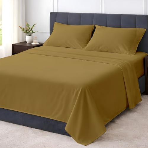 Shreem Linen Queen 4 Piece Sheet Set, Ultra Soft Microfiber Bed Sheets