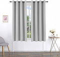 Pickluc Light Grey Blackout Curtains 63 Inches Long 2 Panels Set
