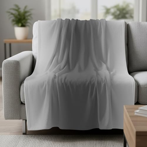 Art Gray Fleece Throw Blanket Vintage White Gray Ombre Farmhouse