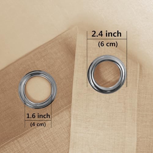 DWCN Taupe Ombre Sheer Curtains - 84 inches Long Faux Linen Gradient