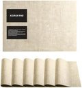Faux Leather Placemats Set of 6, 12 X 17 Inch - Vinyl Heat Resistant