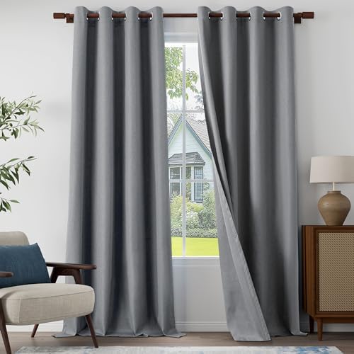 Extra Lenght 100% Blackout Curtains 120 Inch Length 2 Panels Set for