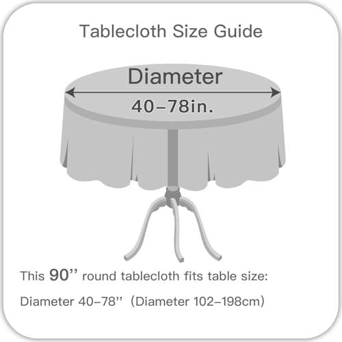 maxmill Round Jacquard Tablecloths Swirl Design Spillproof Wrinkle