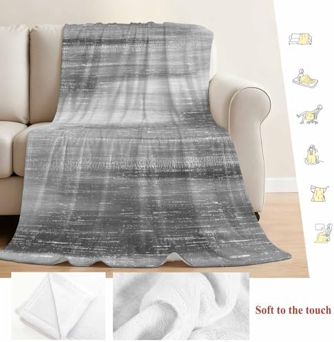 Gray Gradient Fleece Throw Blanket Minimalist Industrial Modern Summer