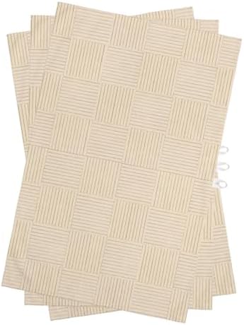 Beige Striped Kitchen Towels Set of 3, Water Absorbent Dish Towel