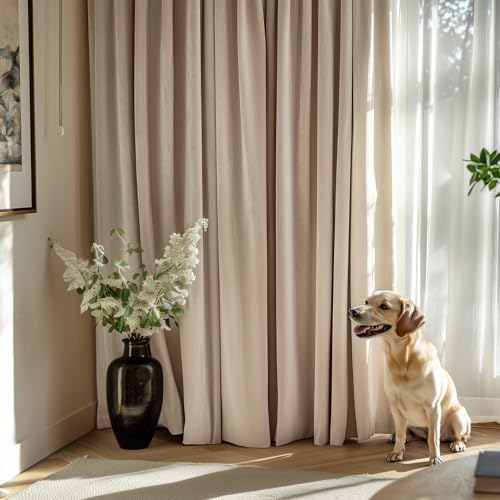 jinchan Velvet Curtain for Living Room,Thermal Insulated Luxury