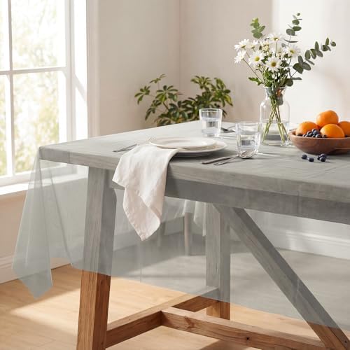 Horaldaily Grey Gauze Tablecloth, 60×120 Inch, Rectangular