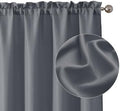 Chyhomenyc Dark Grey Curtains 63 Inch Length 2 Panels, Faux Linen