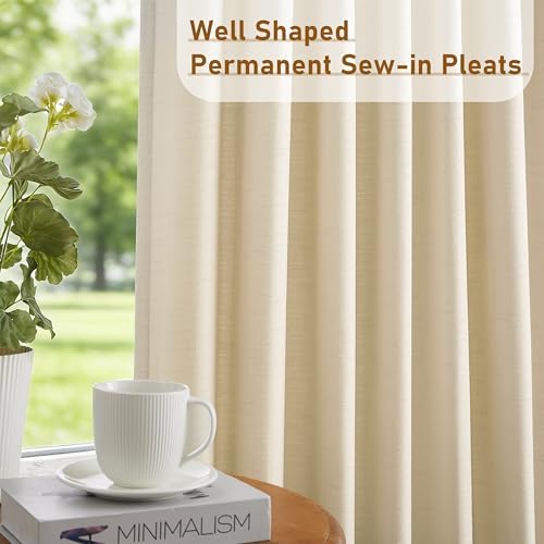 WEST LAKE 108 Inches Long Pinch Pleated Light Filtering Curtain Panels