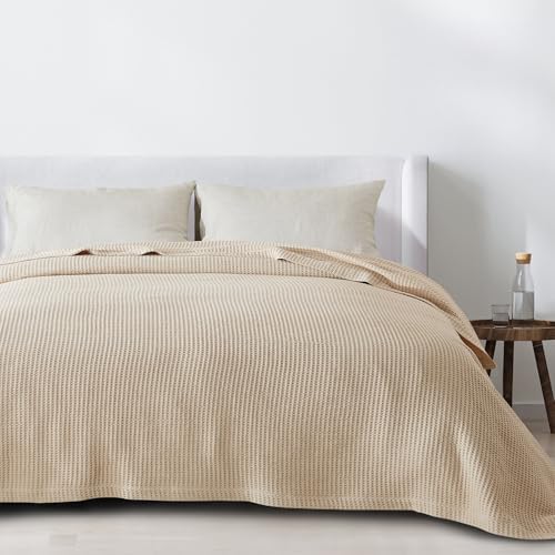 100% Cotton Green Blanket Full/Queen Size for Bed - Breathable and