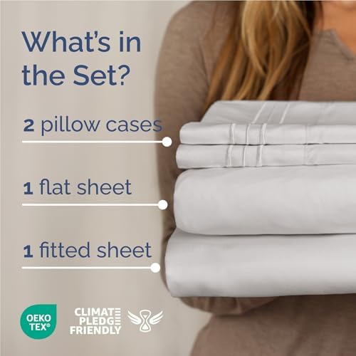 Full Size 4 Piece Sheet Set - Breathable & Cooling Sheets - French