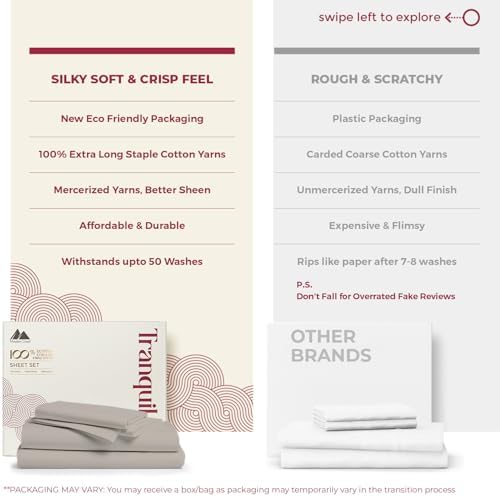 Mayfair Linen Egyptian Cotton Taupe Queen Sheets Set - Luxury 800