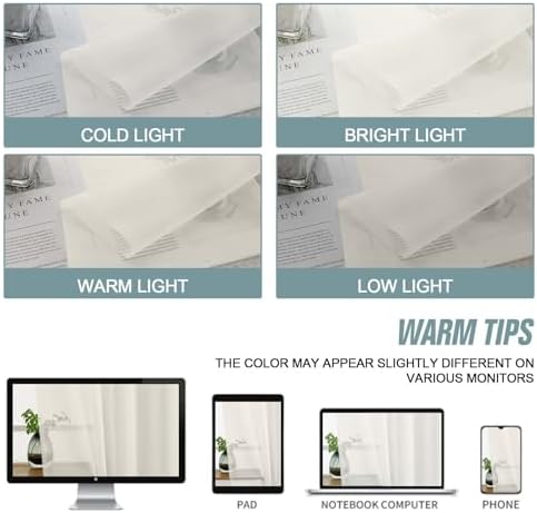 Extra Wide Ivory Sheer Curtains for Windows 108 inches Long