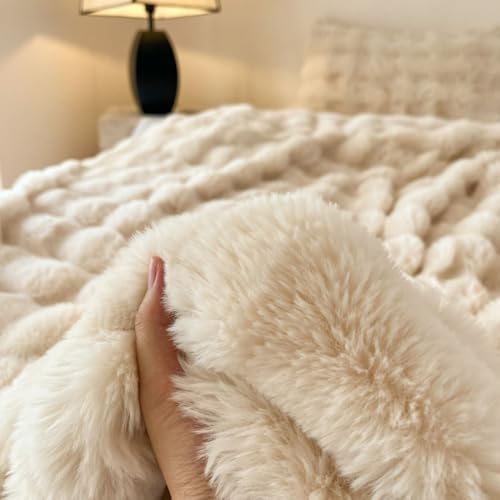 AETVRNI Beige Blanket King Size 87′′×95′′ for Couch Sofa Bed Road Trip