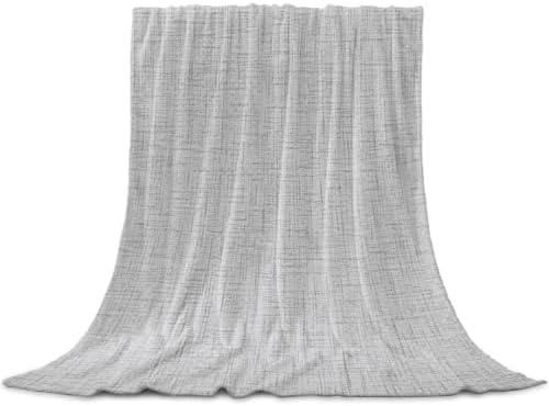 Flannel Fleece Blanket 60" x 80", Grey Microfiber Cozy Soft Throws for