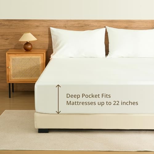 King Fitted Sheet Only Extra Deep Pocket Fits 14" to 18" Mattress