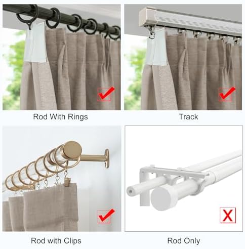 Sand Beige Blackout Window Curtains 108 inches Long, Double Pleated