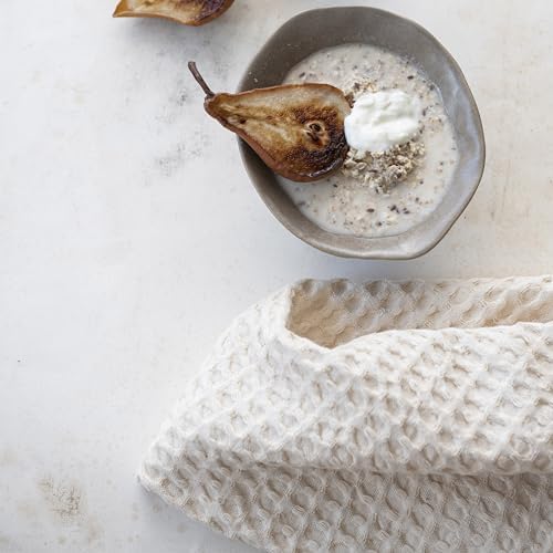 Bloomingville Cotton Waffle Weave Tea Towel, Cream