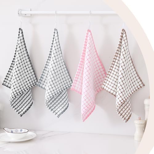 Kitinjoy Cotton 12 Pack Terry Kitchen Dish Cloths, Grey