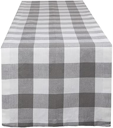 DII Buffalo Check Collection, Classic Farmhouse Table Runner, 14x108