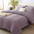 CozyLux Queen Comforter Set Dusty Purple - 7 Pieces Bed in a Bag