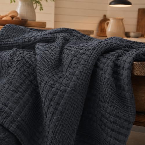 Ultra Soft Waffle Blanket for Bed, Queen Size 90"x 90"