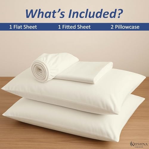KRISHNA Premium Sheet Set Full Size 54"x75", Microfiber Bed Sheets