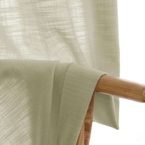 Pinch Pleated Cotton Linen Curtains 96 Inches Long, 2 Panels
