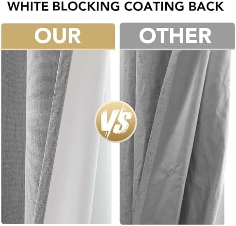 H.VERSAILTEX Chenille Linen Blackout Curtains for Bedroom 63 Inches