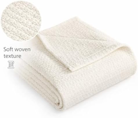 Waffle Knit Blanket for Queen Size Cooling Comfort Soft and Breathable