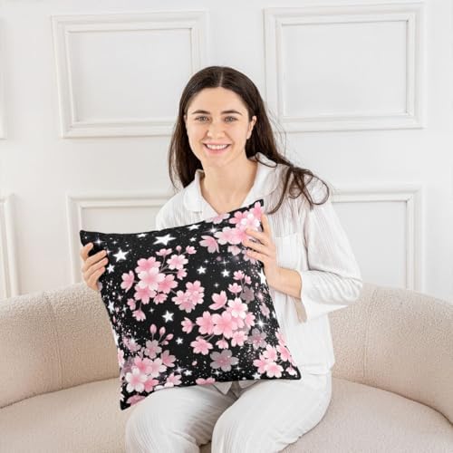 Feelyou Cherry Blossoms Throw Pillow Covers Set of 2 Japanese Style