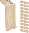 10 Pack Beige Cheesecloth Table Runner 17x108 Inch Spring Table Runner