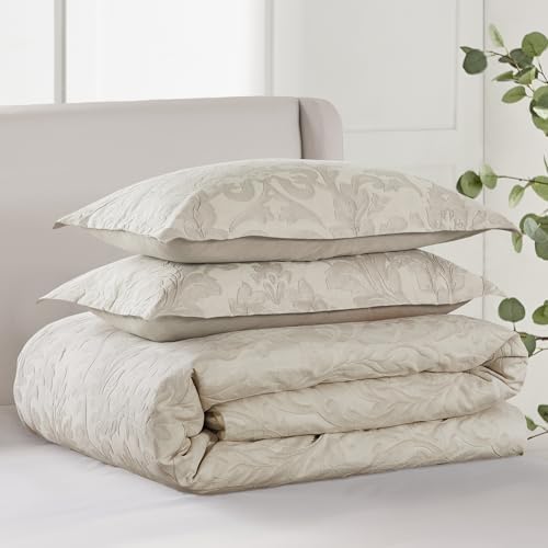 Levtex Home - Alessio Beige Duvet Cover Set - Full/Queen Duvet Cover