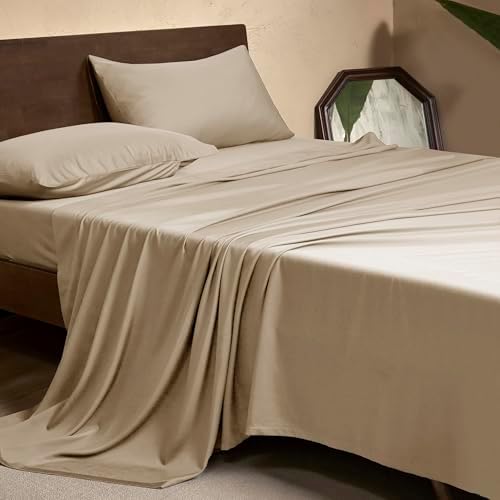 EVERLY Full Sheets Set,Luxuriously 400 Thread Count Organic Viscose