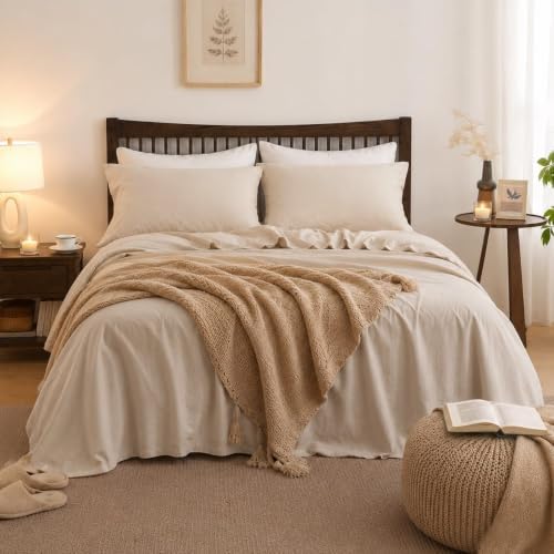 Simple&Opulence Belgian Linen Sheet Set Solid Color - 4 Pieces