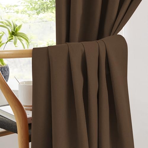 KEQIAOSUOCAI Full Blackout Curtains Faux Linen Poyester Fabric Back